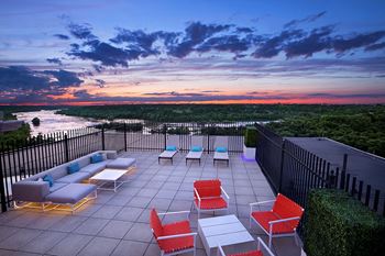 Sky lounge with comfy seating and amazing views!